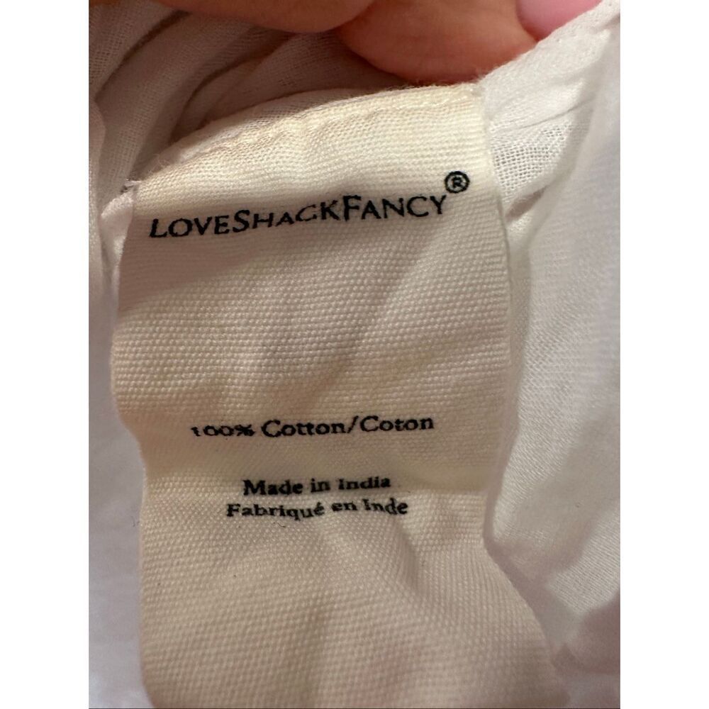LoveShackFancy Audrina Dress White Eyelet Lace Mini Dress Size Large Boho - Picture 9 of 9